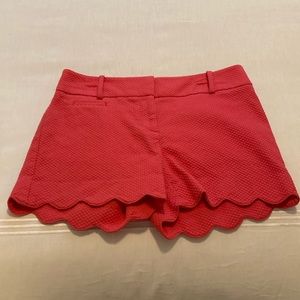 LOFT pink scallop trim shorts